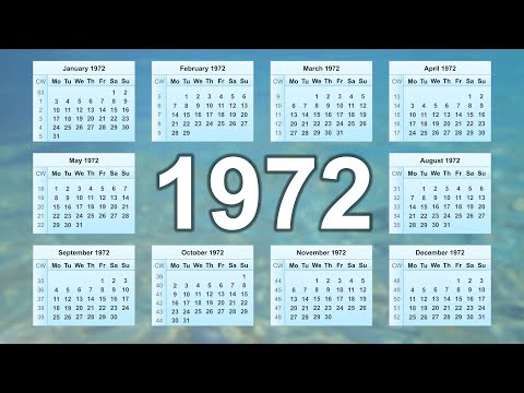 1972 Calendar