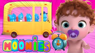 Download lagu The Wheels on the Bus go Round and Round | Family nursery rhymes & songs for kids by Baby Moonies mp3