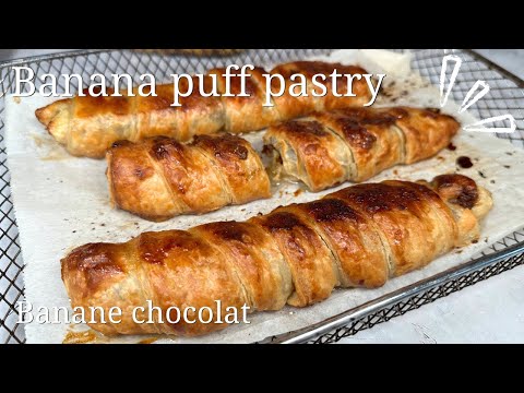 Banana chocolate chips puff pastry