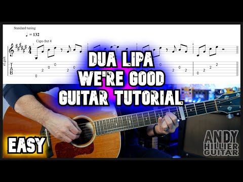 Dua Lipa We're Good Guitar Tutorial Lesson