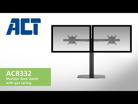ACT Monitor arm 27" office, free standing with gas spring, crossbar, 2 monitors