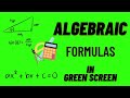 ALGEBRAIC FORMULAS IN GREEN SCREEN BACKGROUND COPYRIGHT FREE CONTENT Copyrighfree Greenscreen