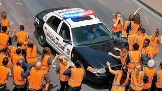 Idiots Who Tried To Block Cops Instantly Regret It