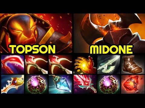 TOPSON vs MIDONE - Rapier Ember Spirit vs Bloodthorn Chaos Knight 7.27 Dota 2
