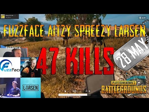 Fuzzface, Aitzy, sprEEEzy, Larsen | 47 Kills | PUBG