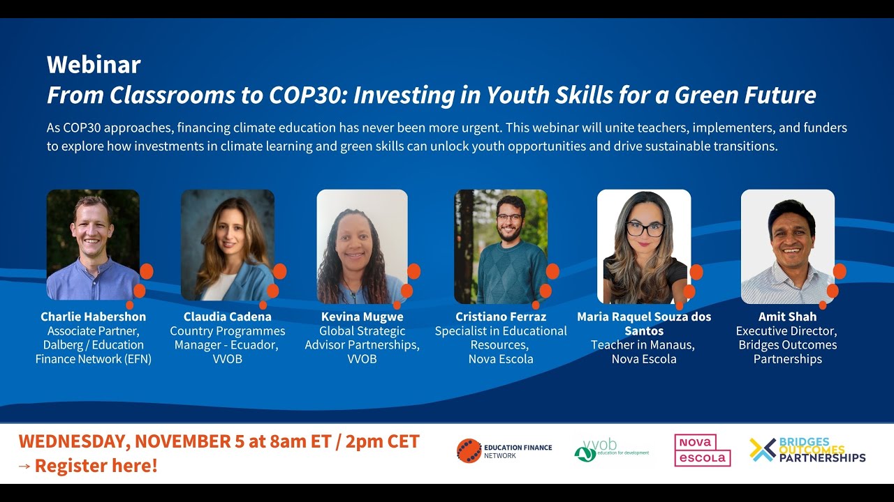 Webinar: From Classrooms to COP30: Investing in Youth Skills for a Green Future