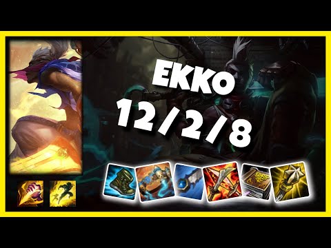 Korean Challenger Ekko Jungle (12/2/8) Gameplay Replay - Patch 10.18