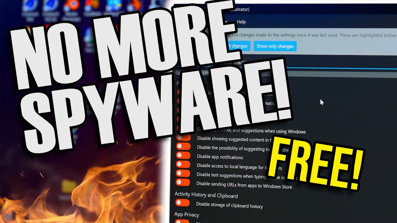 How to Disable ALL Microsoft Windows spying! FREE UTILITY!