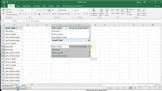 Use Excel 2016 to make Frequency table for categorical data