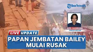 Perlu Perbaikan! Papan perlintasan Jembatan Bailey yang Dibangun TNI di Garoga Sumut Mulai Rusak