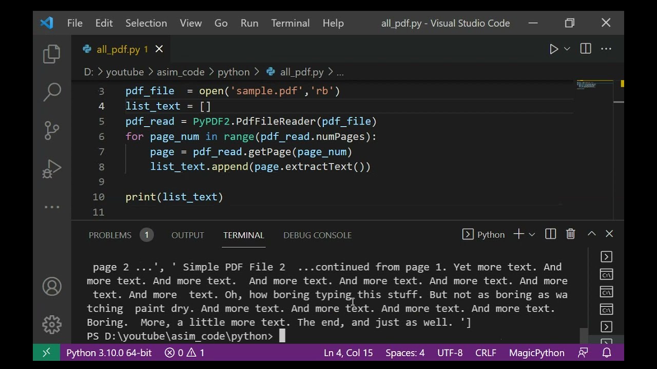 How to grab all the text from PDF files in Python using PyPDF2