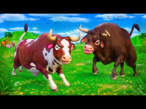 Angry Bull's Rampage! Cow Family Rescue | Super Cow Saves the Day!