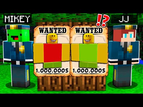 JJ and Mikey Wanted by Police in Minecraft Maizen
