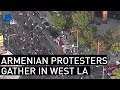 Pro Armenia Demonstrators Shut Down Wilshire Boulevard Outside Azerbaijan Consulate NBCLA