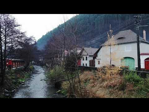 Snow over a bridge in Gura Raului, Sibiu, Romania | Beautiful village