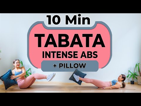 10 MINUTE TABATA INTENSE ABS WORKOUT WITH PILLOW + QUICK & EFFECTIVE ABS WORKOUT ROUTINE AT HOME