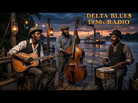Midnight River Dust - By the Mississippi | Delta Blues 1930s Radio | 1 Hour Delta Blues Session