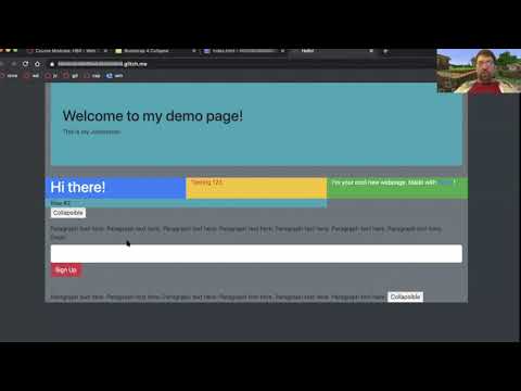 Bootstrap4 tutorial Input, Collapse, and Display