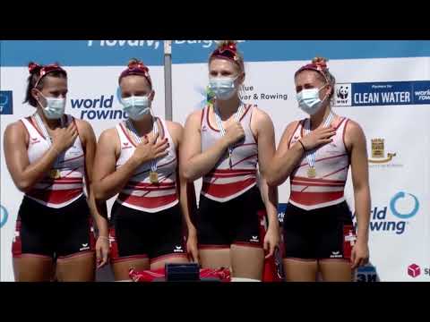 2021 World Rowing Junior Championships  JW4x Victory ceremony