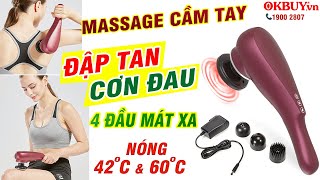 Video máy massage cầm tay toàn thân pin sạc 4 đầu PULI PL-622 - Có đầu nóng tới 60 độ