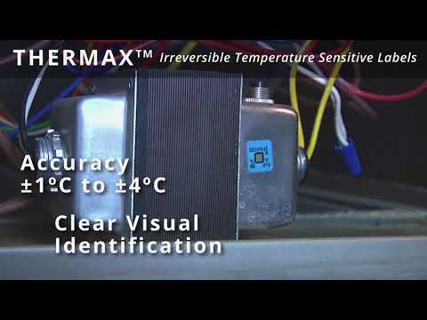 Irreversible temperature indicator labels