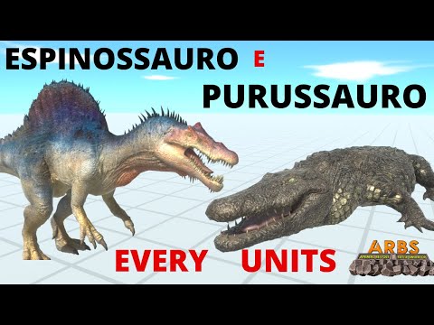 Espinossauro e Purussauro vs Todas as Unidades  - Every Units - Animal Revolt Battle Simulator