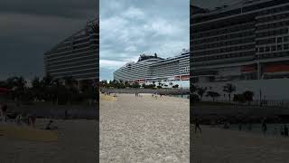 MSC World America at Ocean cay⛴️#cruise #travel #msccruises #mscworldamerica
