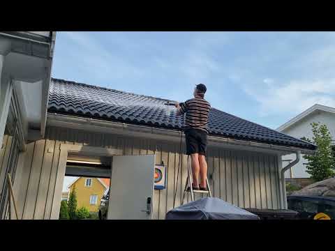 JAPE Grönfri applicering på hus tak med foam lance