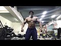 Bodybuilding posing practice