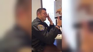 Houston Police Officer Cries When Daughter Calls To Sing 'Happy Birthday'