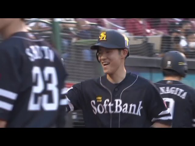 【1回表】1番起用に応える!! ホークス・上林の完璧な当たりは先頭打者ホームラン!! 2020/8/7 E-H