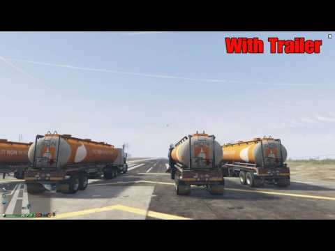 GTA 5 Airport Drag Race (Phantom Wedge vs. 3 Semi Trucks) With and Without Trailer