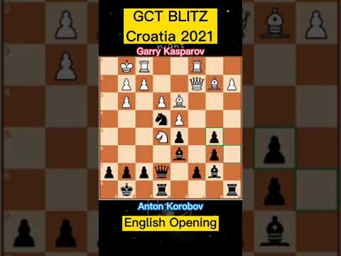 Anton Korobov vs Garry Kasparov at GTC BLITZ CROATIA 2021 #chessgames #chesstraps #chesstournaments