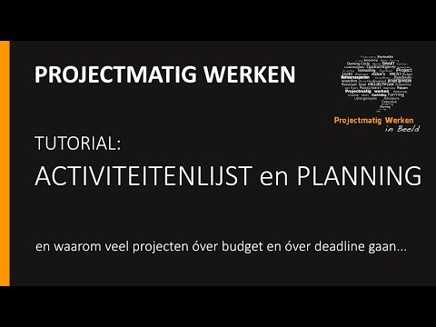 , title : 'Activiteitenlijst en planning van een project'