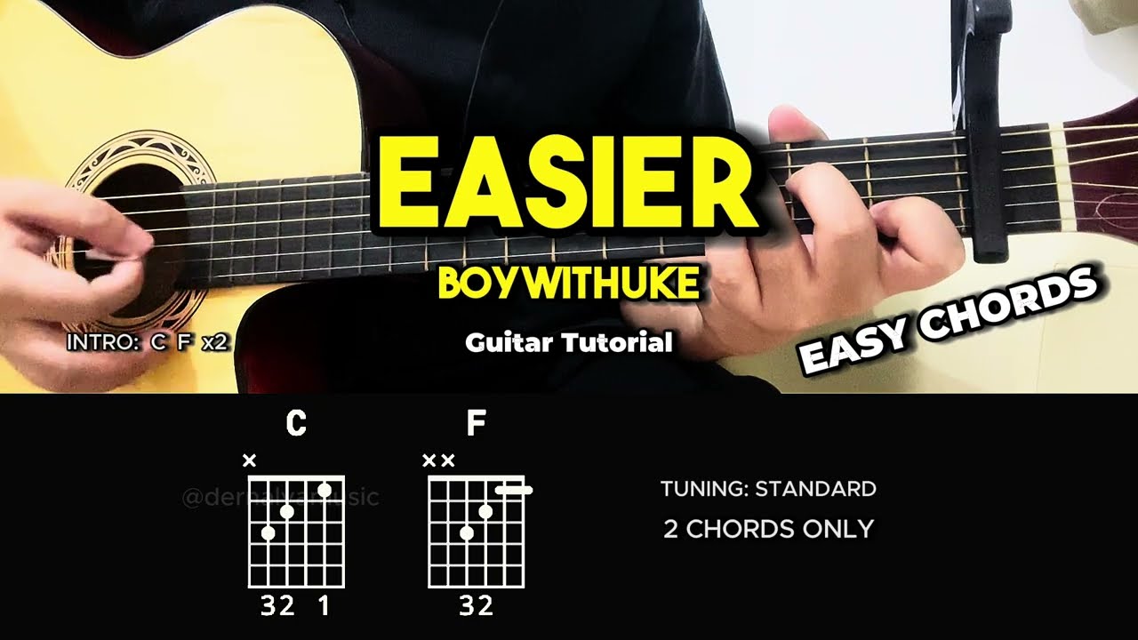 Easier - BoyWithUke | Easy Guitar Chords Tutorial For Beginners (CHORDS & LYRICS) #guitarlesson