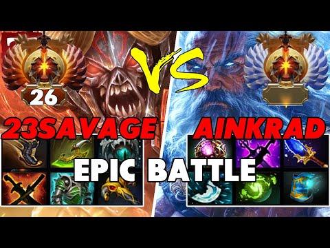 23SAVAGE (DOOM) Carry vs AINKRAD (ZEUS) Mid - Epic Battle Of Pro Dota 2 Players - Z Dota 2
