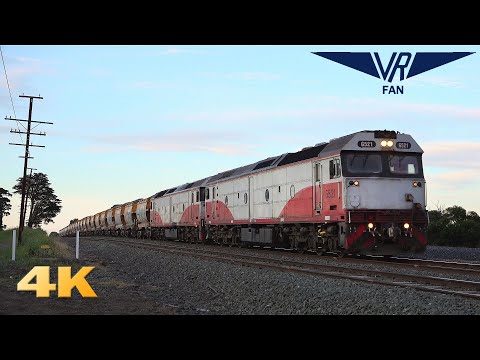 Trains over the 1 in 50 at Beveridge: Australian Trains in 4K