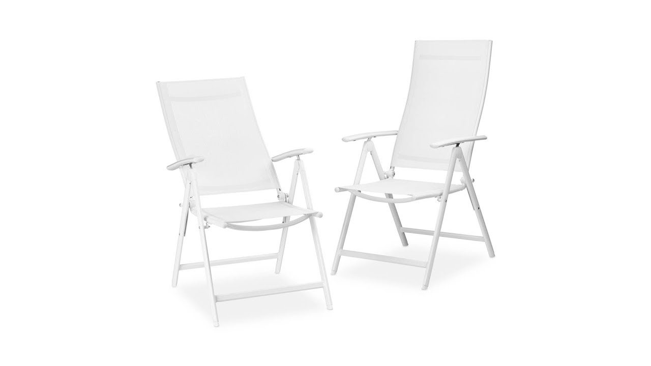 Gartenstühle Alu klappbar im 2er Set weiß kaufen | relaxdays.de