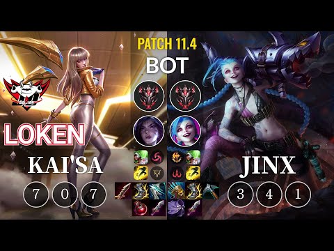 JDG LokeN Kai'Sa vs Jinx Bot - KR Patch 11.4