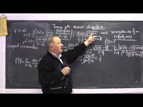 1/2 Lectia 891 Valoarea derivatei unei functii intr-un punct e limita a raportului incrementar CL 11