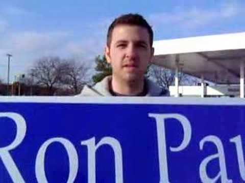 Ron Paul Penguin & Polar Bear Club sign wave in Arl Hts, IL