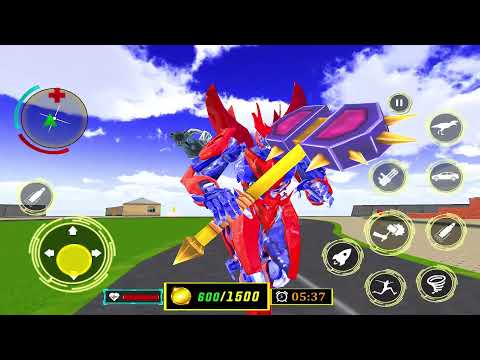 Dino Robot car Transform _ flying helicopter Robot game _ android gameplay