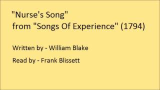 Nurse's Song, from 'Songs Of Experience', by William Blake
