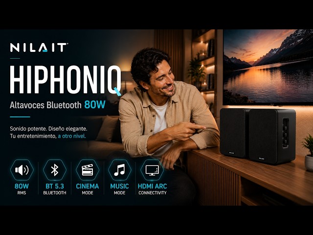 Nilait Hiphoniq Altifalantes Bluetooth 80W RMS Madeira Pretos video