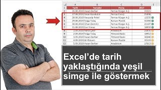 #Excelde Yaklaşan ödeme günlerini yeşil simge 