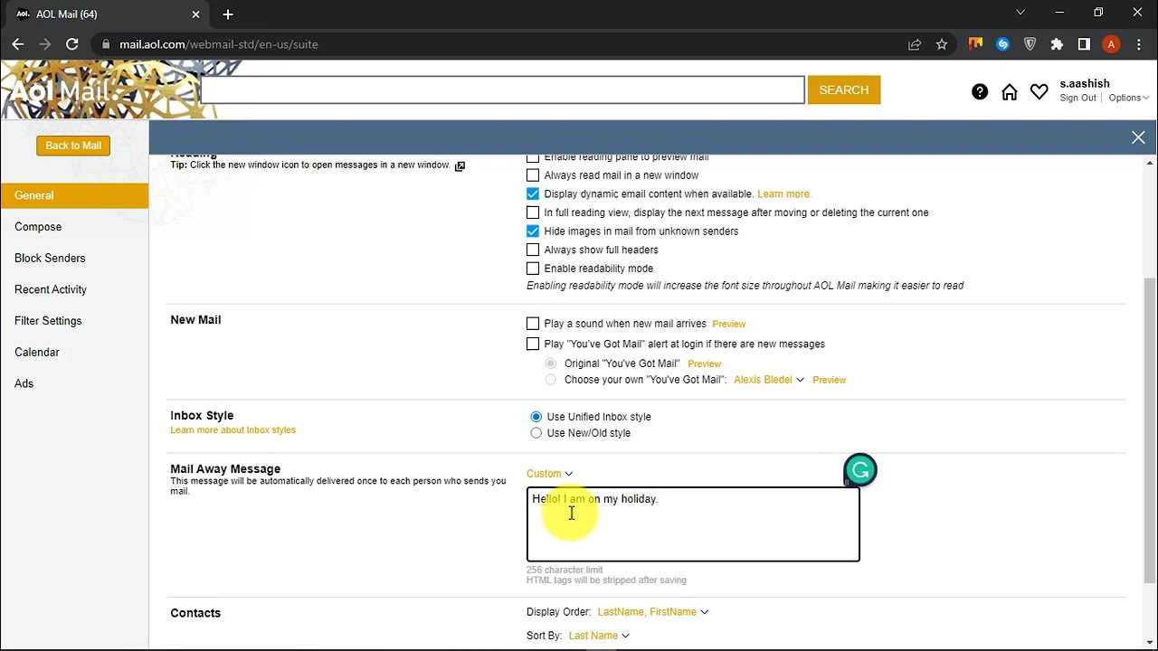 How To Set Up AOL Automatic Away Message