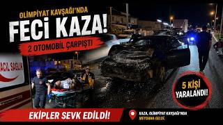 Olimpiyat Kavşağında İki Otomobilin Çarpıştığı Kazada 5 Kişi Yaralandı