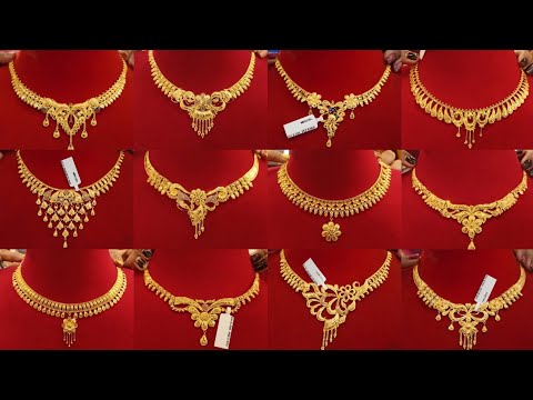 Light weight 22k gold beautiful necklace design with weight and price//Latest Gold necklace design