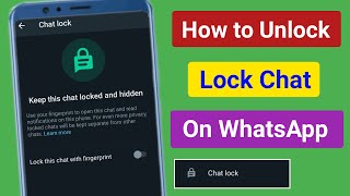 How to Unlock Chat On WhatsApp।Unhide Lock Chat On WhatsApp। Unlock Locked Chat On WhatsApp