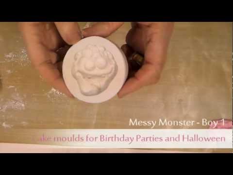 Messy Monster Boy cupcake silicone sugarcraft mould Messy Monster Boy cupcake silicone sugarcraft mould